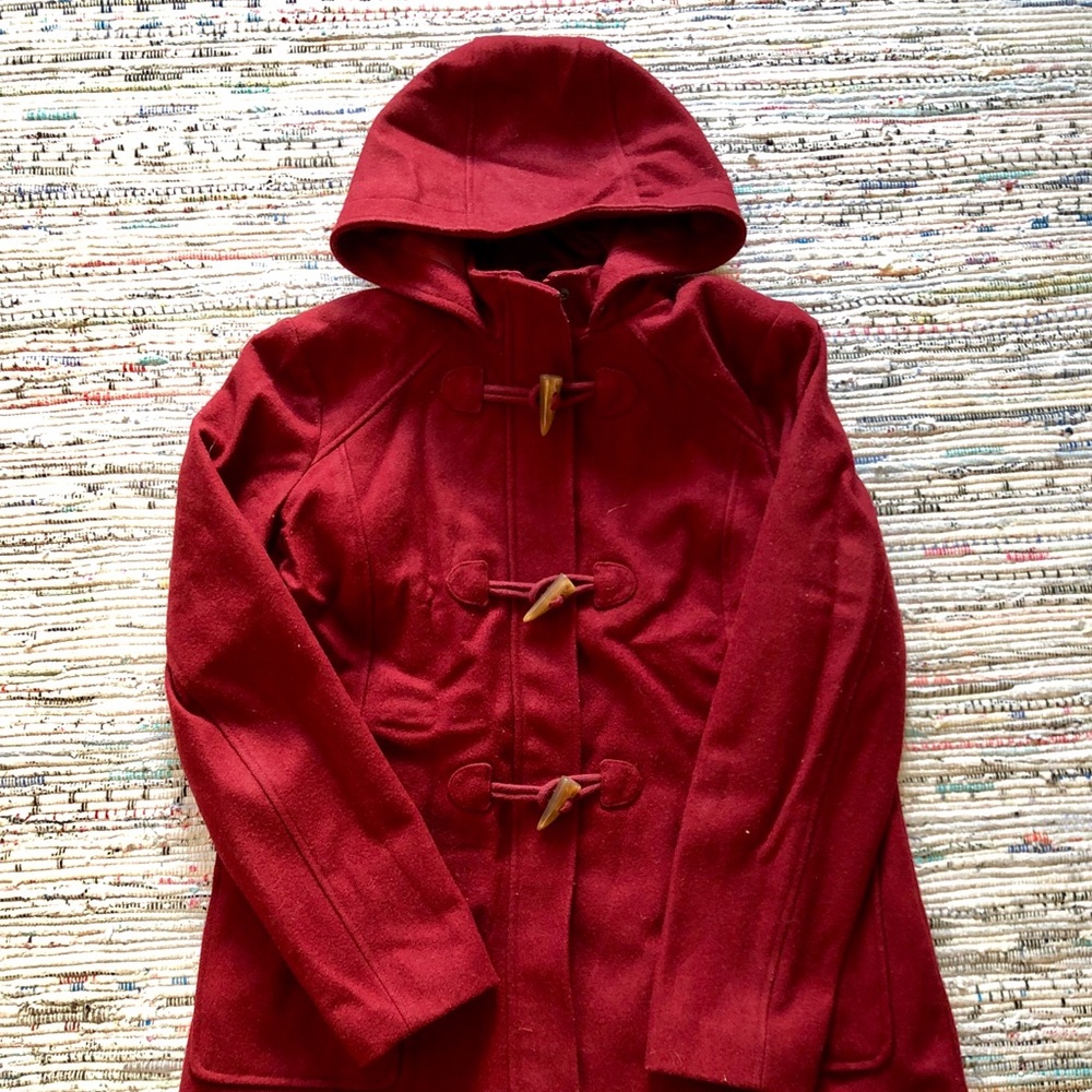 Merona Maroon red wool coat
